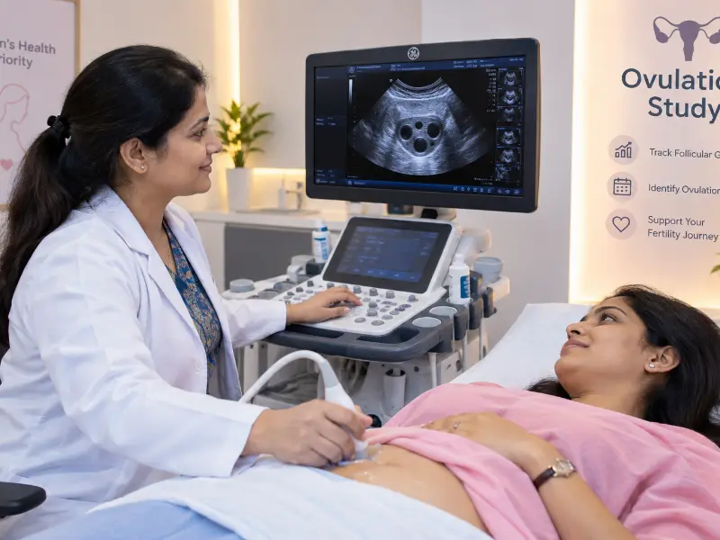 Advanced Ovulation Study ultrasound machine at Henotic Diagnostics Kharghar