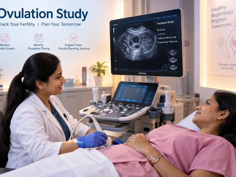 Comprehensive Ovulation Study ultrasound scan at Henotic Diagnostics Kharghar