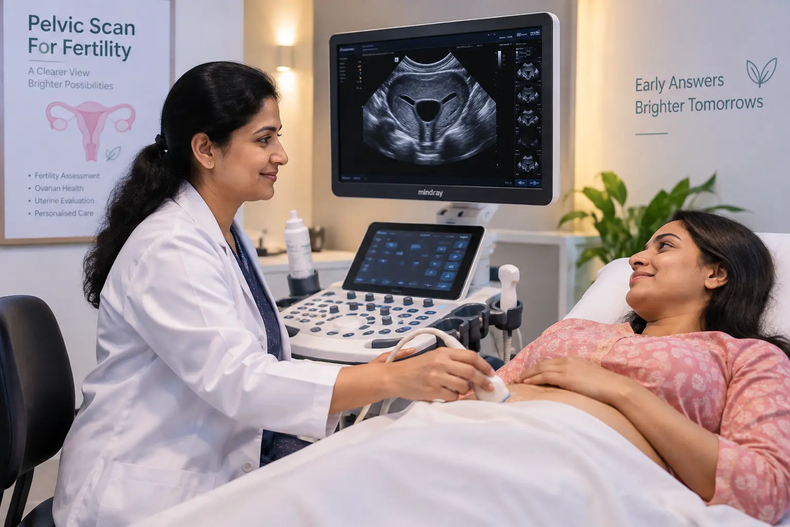Advanced Pelvic Scan For Fertility ultrasound machine at Henotic Diagnostics Kharghar