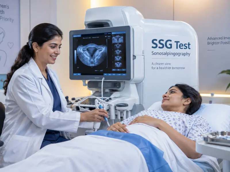 Professional Radiologist performing SSG Test at Henotic Diagnostics Kharghar