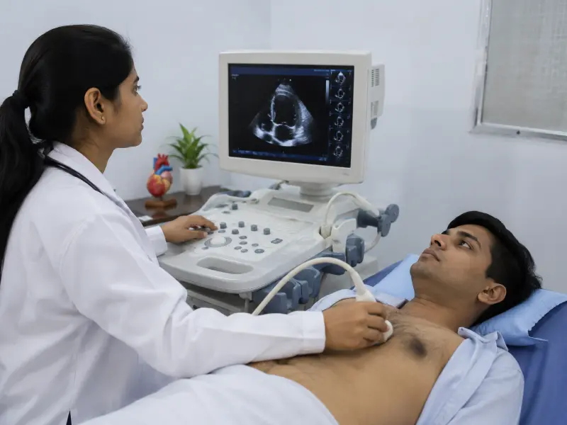 Advanced cardiac diagnostic equipment at Henotic Diagnostics used for Electrocardiogram and echocardiography testing