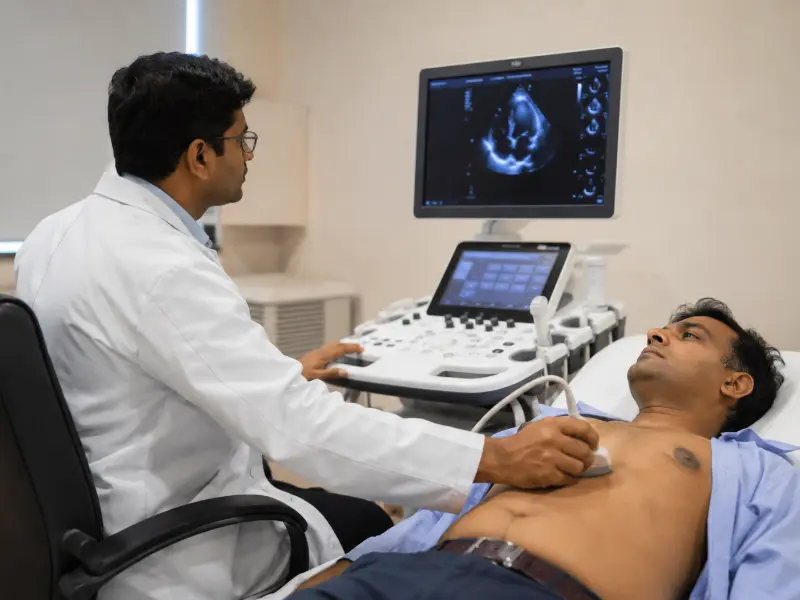Henotic Diagnostics cardiac testing facility — state-of-the-art ECG and echocardiography equipment
