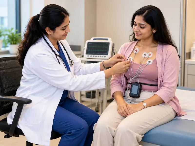 Cardiology evaluation suite at Henotic Diagnostics Kharghar for Ambulatory ECG and rhythm checkups