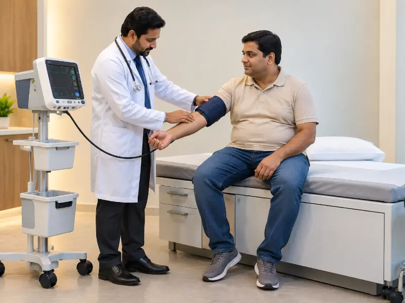 Cardiology evaluation suite at Henotic Diagnostics Kharghar for Bp Monitoring and vascular checkups