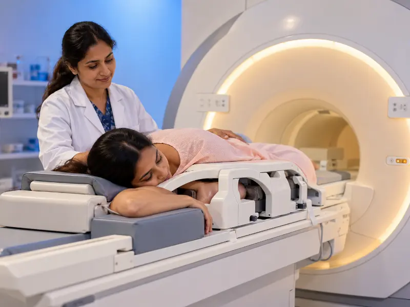 In addition, high-resolution 3T Breast MRI scan display showing multiplanar tissue cross sections