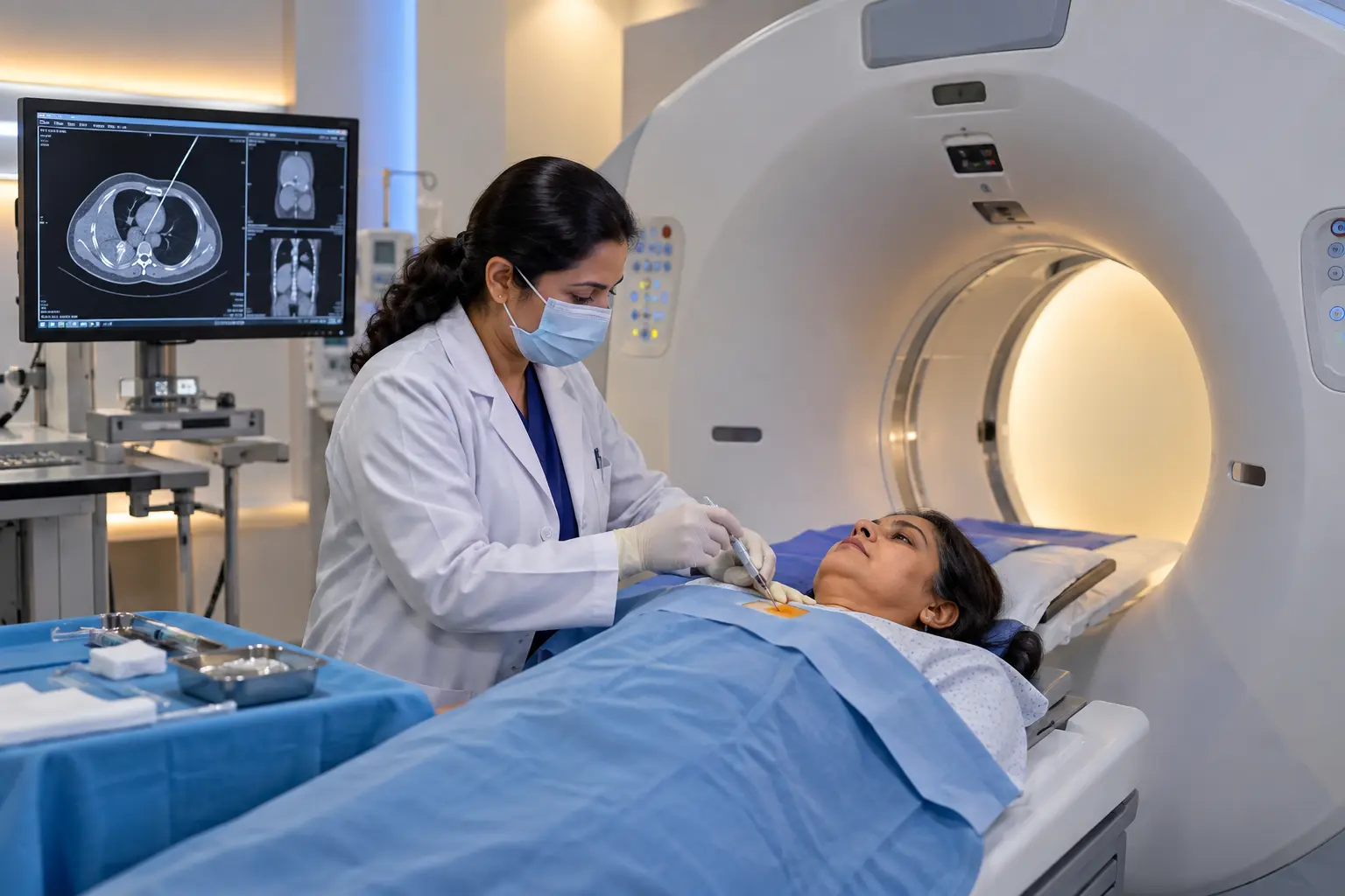 Computed tomography guided FNAC cross-sectional lesion localization