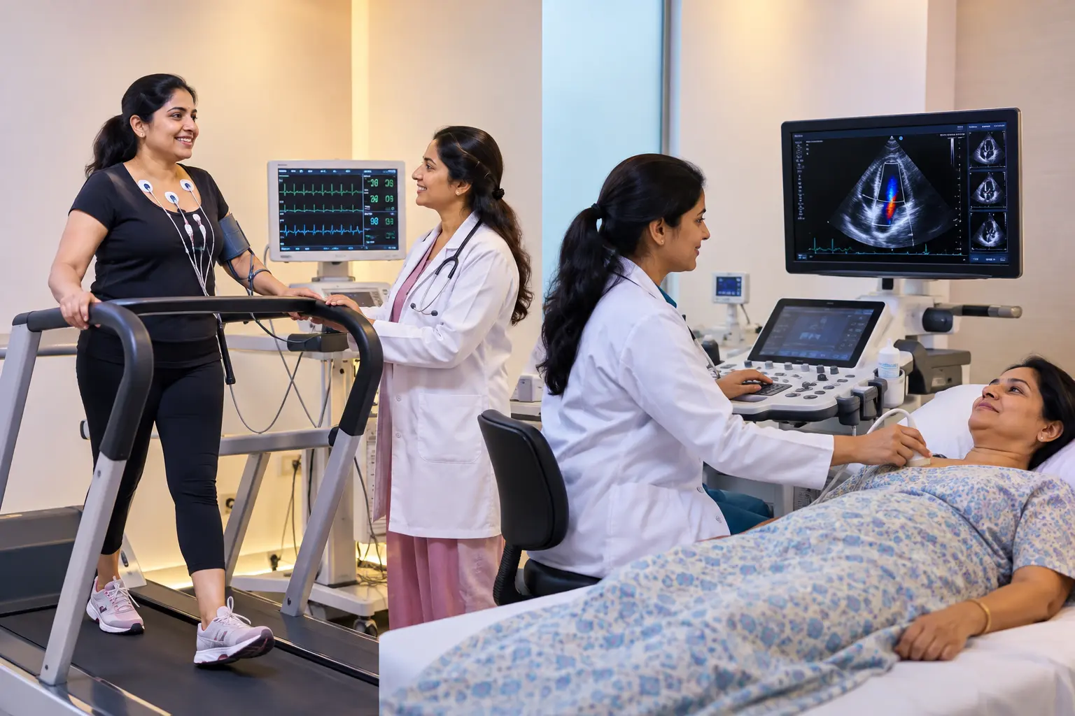 2D Echo with Colour Doppler blood flow analysis during Cardiac Screening at Henotic Diagnostics
