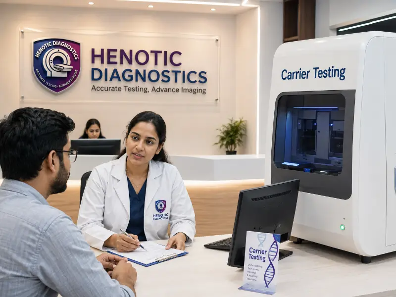 Henotic Diagnostics comfortable reception lounge for Carrier Testing blood sample collection