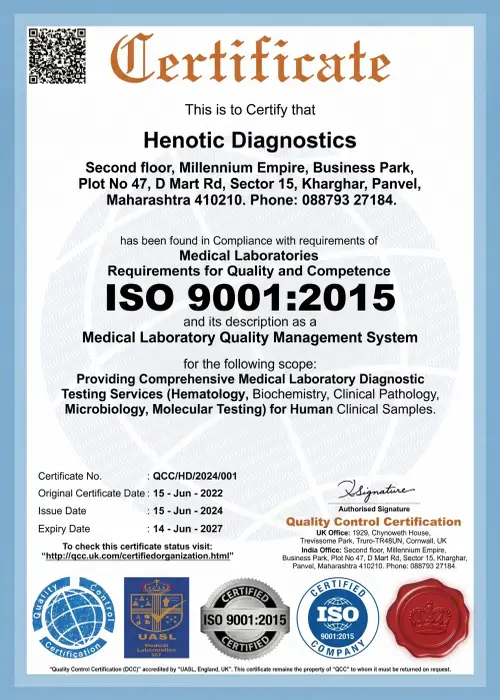 Official ISO 9001:2015 quality management medical imaging certificate document