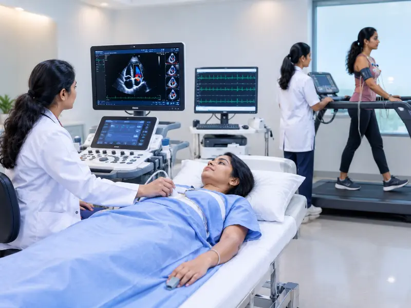 Cardiology evaluation suite at Henotic Diagnostics Kharghar for Heart Screening appointments