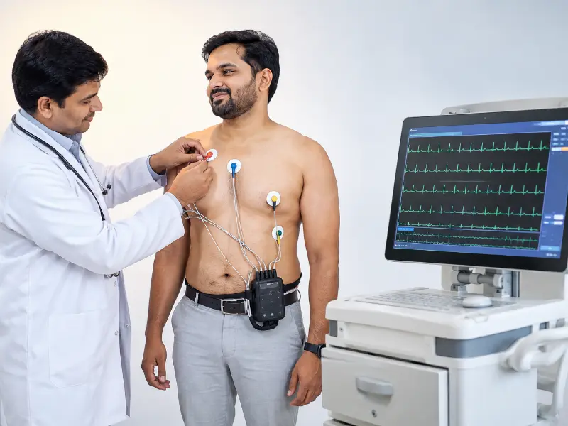 Advanced cardiac diagnostic facility at Henotic Diagnostics equipped for Holter Monitoring and 2D Echo