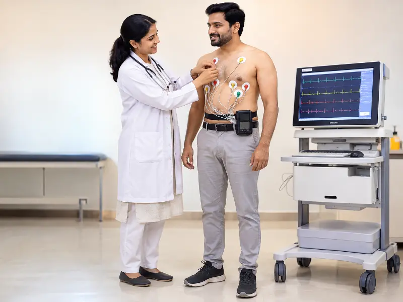 Cardiology evaluation suite at Henotic Diagnostics for Holter Monitoring and rhythm assessment