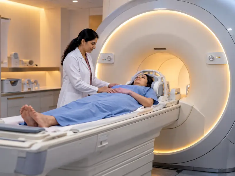 In addition, high-resolution 3T MRI Angiography scan display showing 3D vascular arterial reconstructions