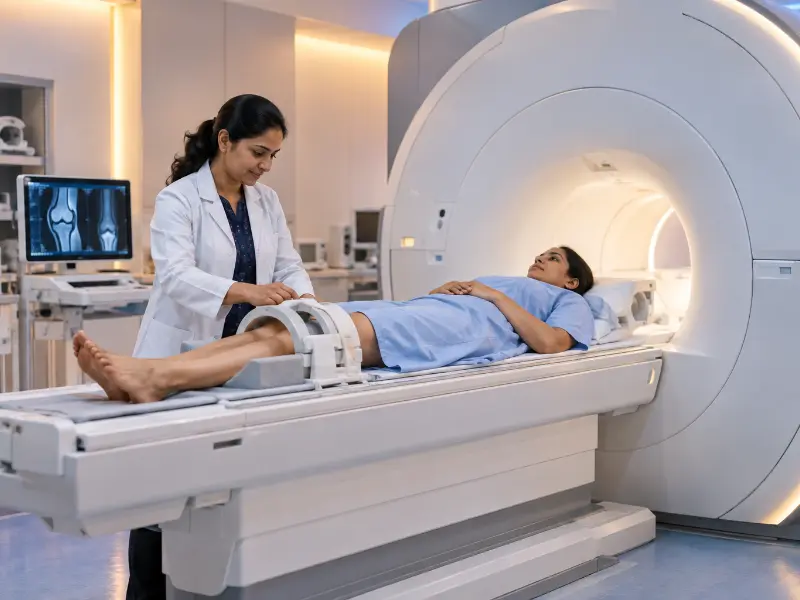 In addition, high-resolution 3T MRI Joint scan display showing multiplanar joint cross sections