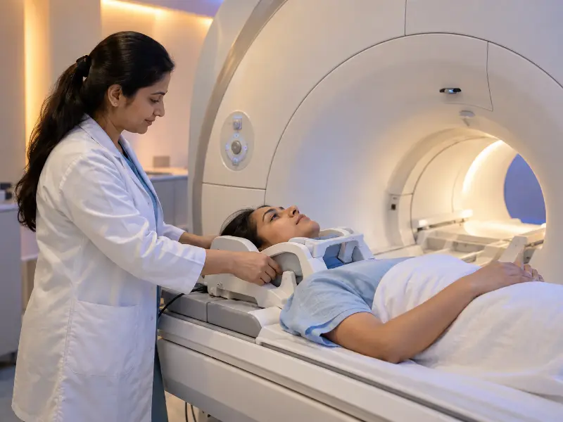In addition, high-resolution 3T MRI Neck scan display showing multiplanar soft tissue cross sections