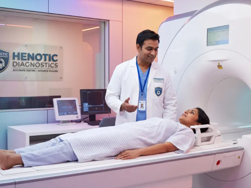 Expert radiologist reviewing an MRI Prostate scan in Kharghar