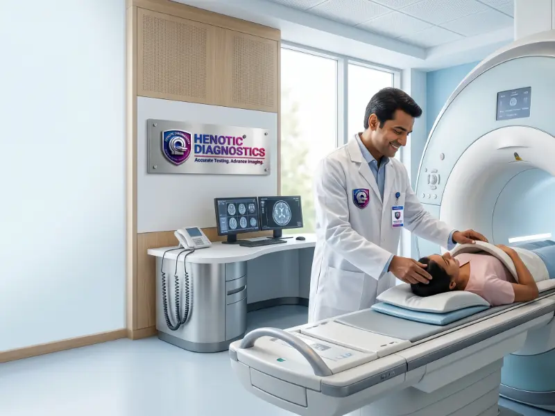 Patient preparing for a safe and comfortable MRI scan procedure