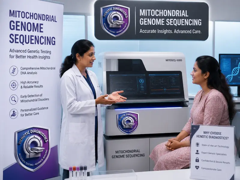 Henotic Diagnostics comfortable reception lounge for Mitochondrial Genome Sequencing sample submission