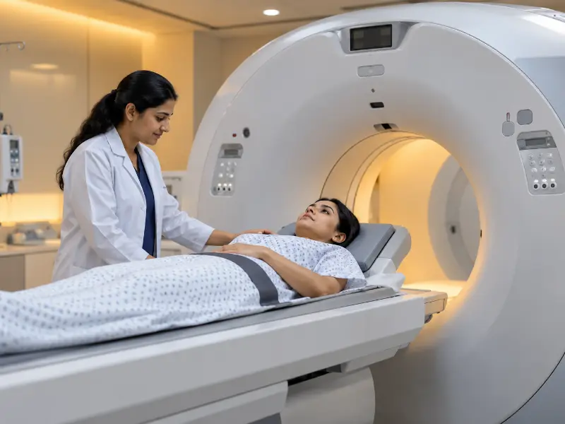 Fapi PET CT scan diagnostic display showing fibroblast activation protein expression
