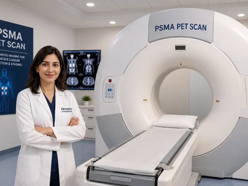 High resolution PSMA PET CT scan diagnostic imaging display