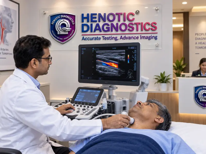 Professional Carotid Artery Doppler ultrasound imaging at Henotic Diagnostics Kharghar