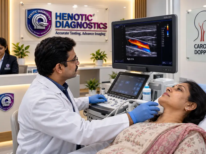 Advanced Carotid Doppler ultrasound machine at Henotic Diagnostics Kharghar