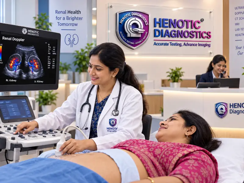 Professional Renal Doppler ultrasound imaging at Henotic Diagnostics Kharghar