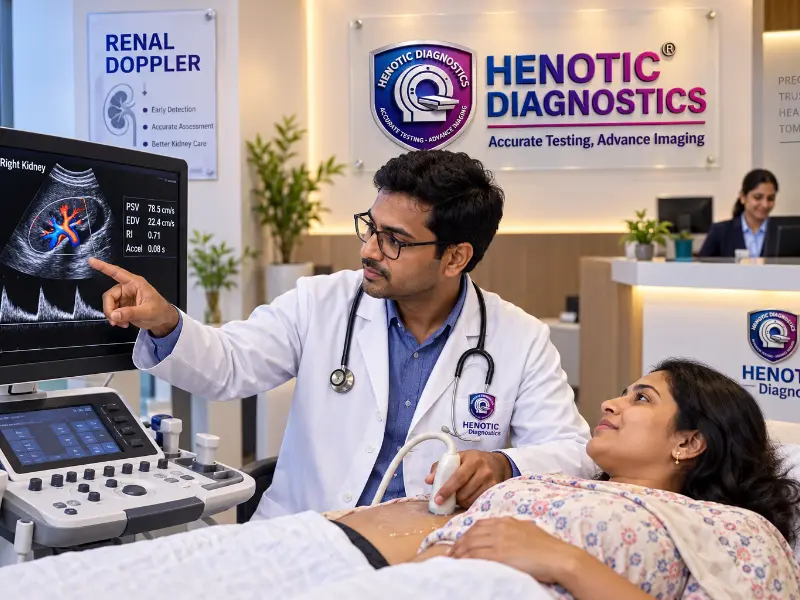 Advanced Renal Doppler ultrasound machine at Henotic Diagnostics Kharghar