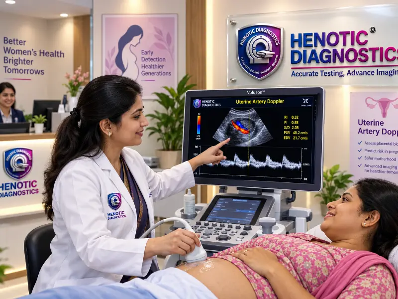 Comprehensive Uterine Artery Doppler ultrasound scan at Henotic Diagnostics Kharghar