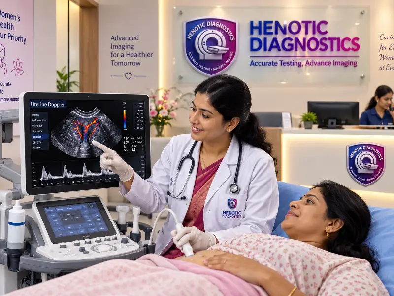 Comprehensive Uterine Doppler ultrasound scan at Henotic Diagnostics Kharghar