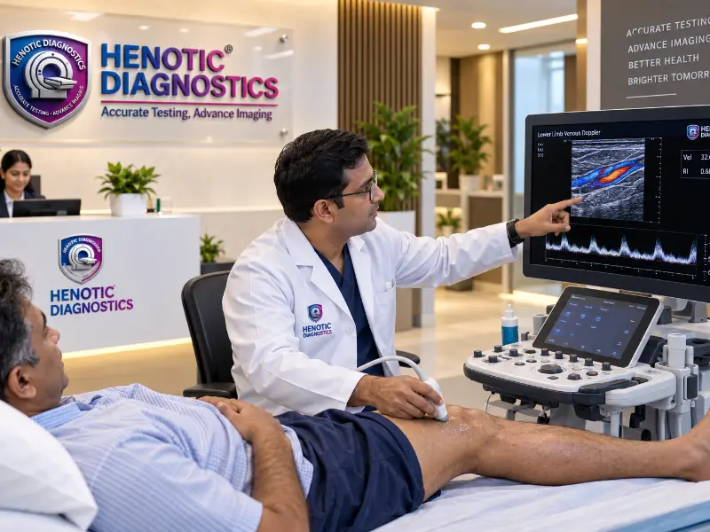 Professional Vascular Doppler ultrasound imaging at Henotic Diagnostics Kharghar
