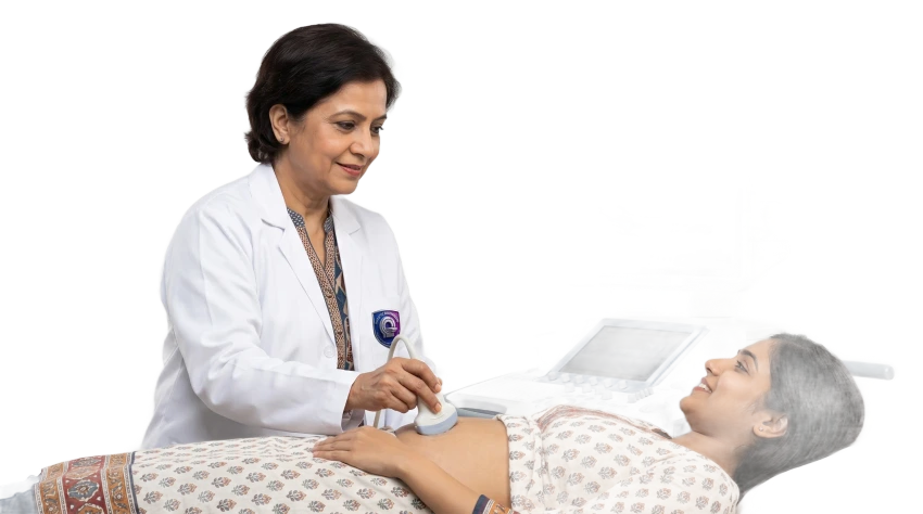 Expectant mother experiencing a comfortable and safe fetal anatomy ultrasound