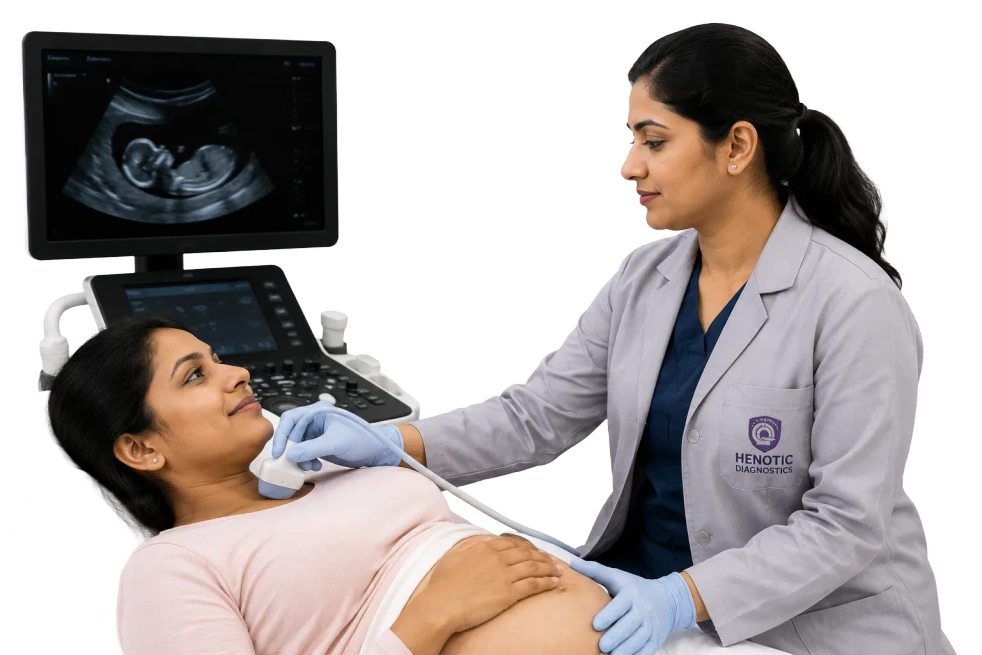 High-resolution ultrasound machine used for fetal anomaly detection