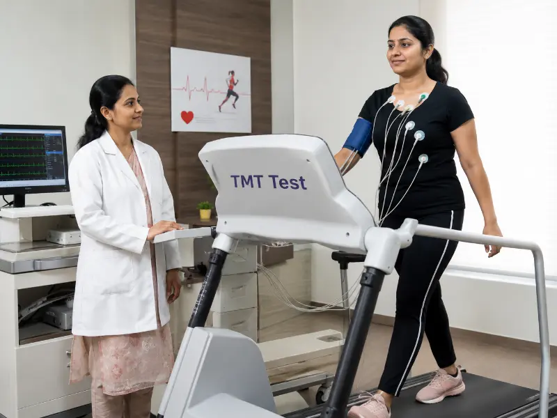High-precision TMT test treadmill suite with continuous 12-lead ECG monitoring