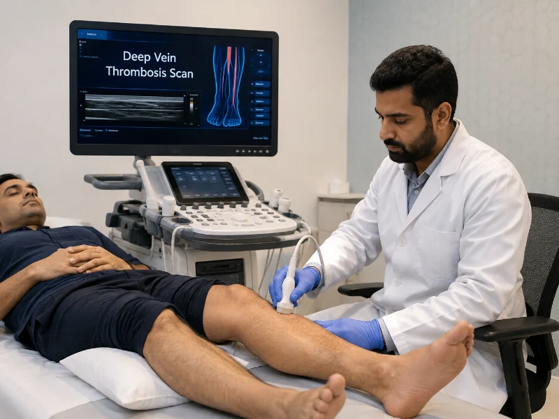 Professional deep vein thrombosis scan imaging at Henotic Diagnostics Kharghar