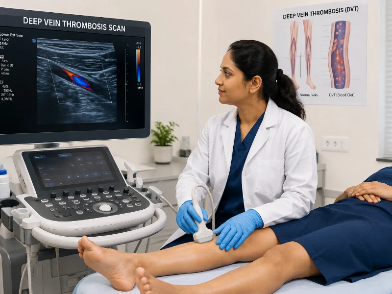 Deep vein thrombosis scan imaging Technology at Henotic Diagnostics Kharghar