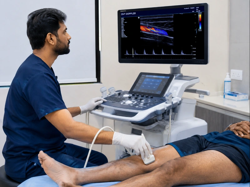 DVT doppler ultrasound imaging at Henotic Diagnostics Kharghar
