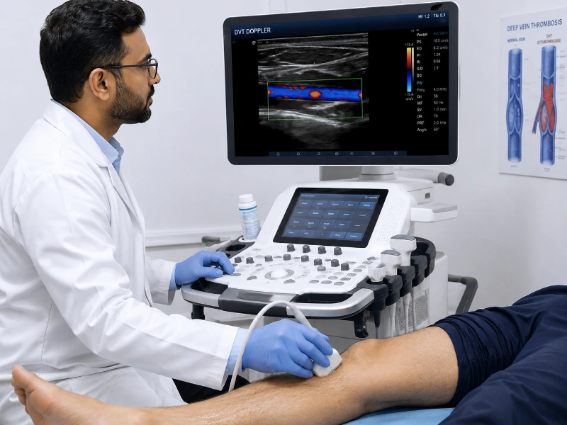 Professional DVT doppler ultrasound imaging at Henotic Diagnostics Kharghar