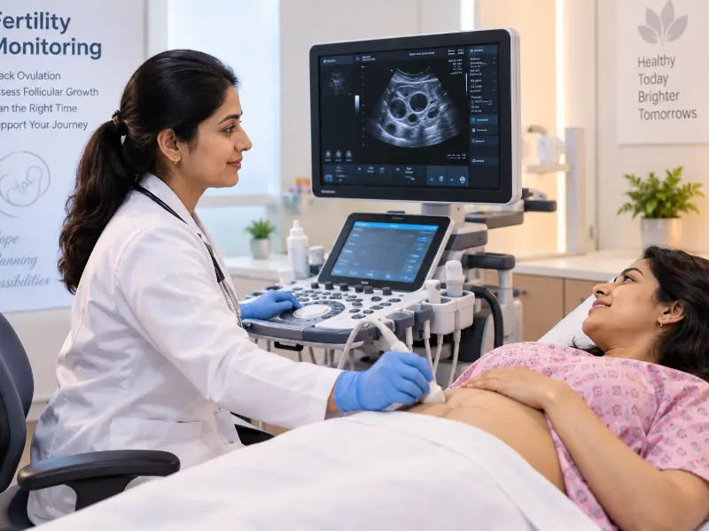 Radiologist conducting high-resolution Fertility Monitoring at Henotic Diagnostics