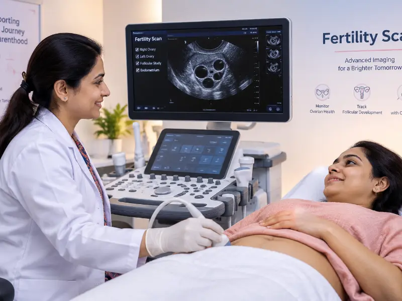 Advanced Fertility Scan ultrasound imaging at Henotic Diagnostics Kharghar