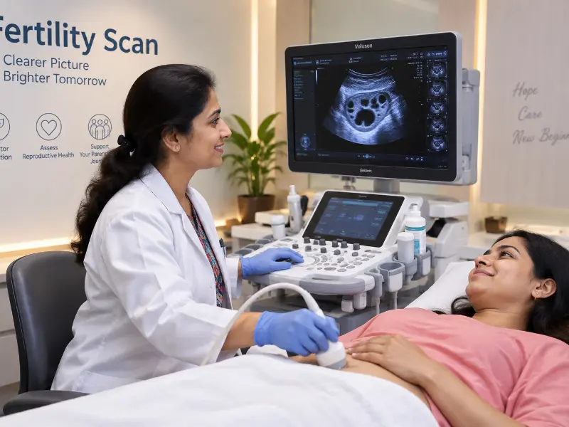 Radiologist conducting high-resolution Fertility Scan at Henotic Diagnostics