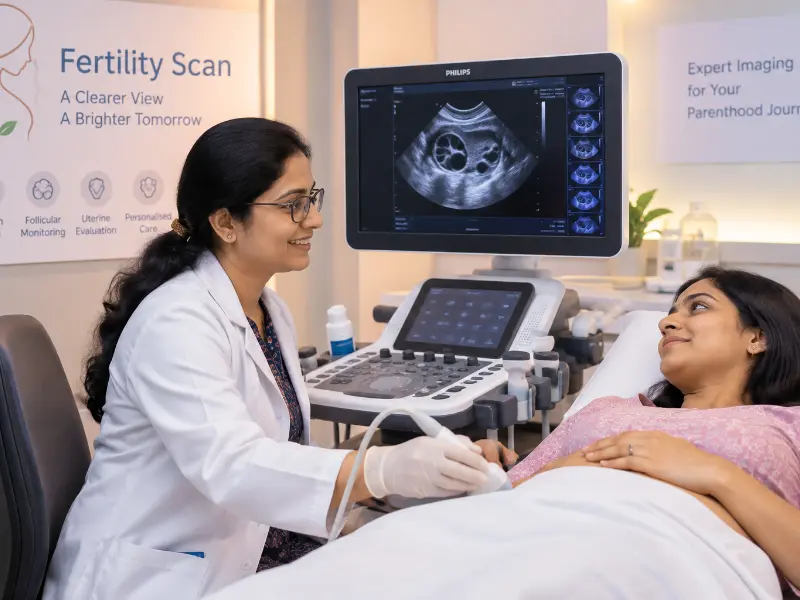 Comprehensive Fertility Scan ultrasound report at Henotic Diagnostics Kharghar