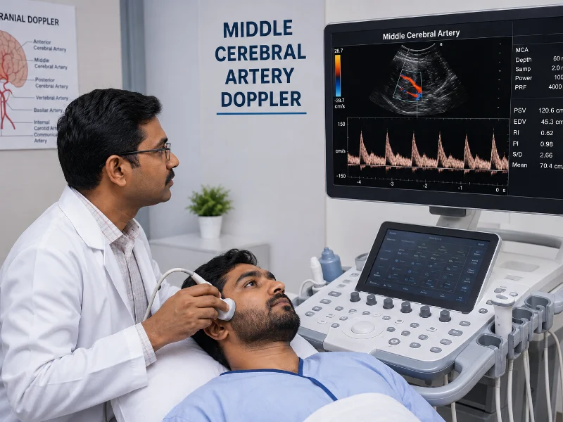 Advanced Middle Cerebral Artery Doppler Ultrasound Machine