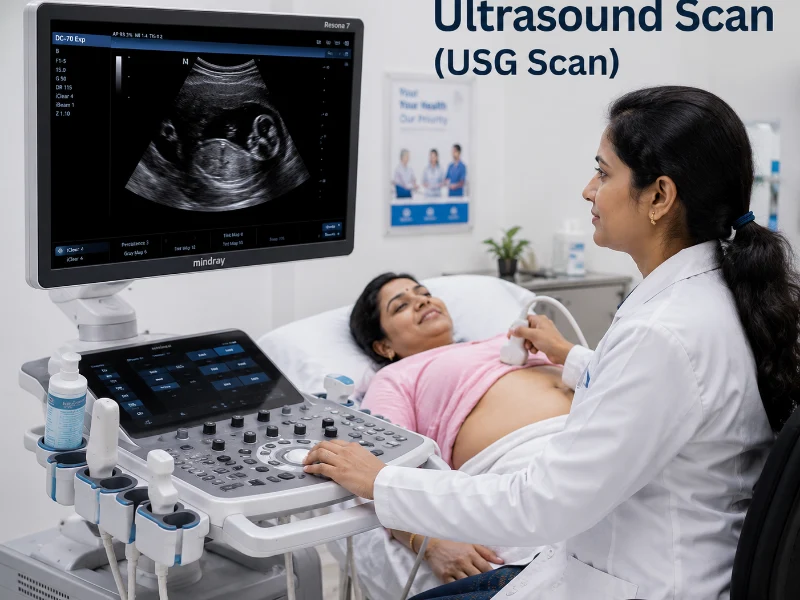 Professional Radiologist performing Ultrasound Scan (USG Scan) at Henotic Diagnostics Kharghar
