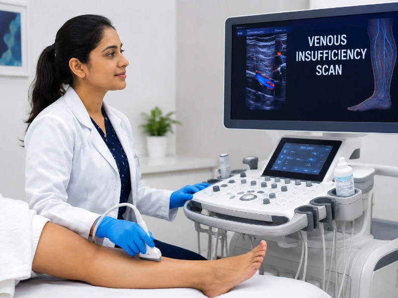 Venous insufficiency scan Machine at Henotic Diagnostics Kharghar