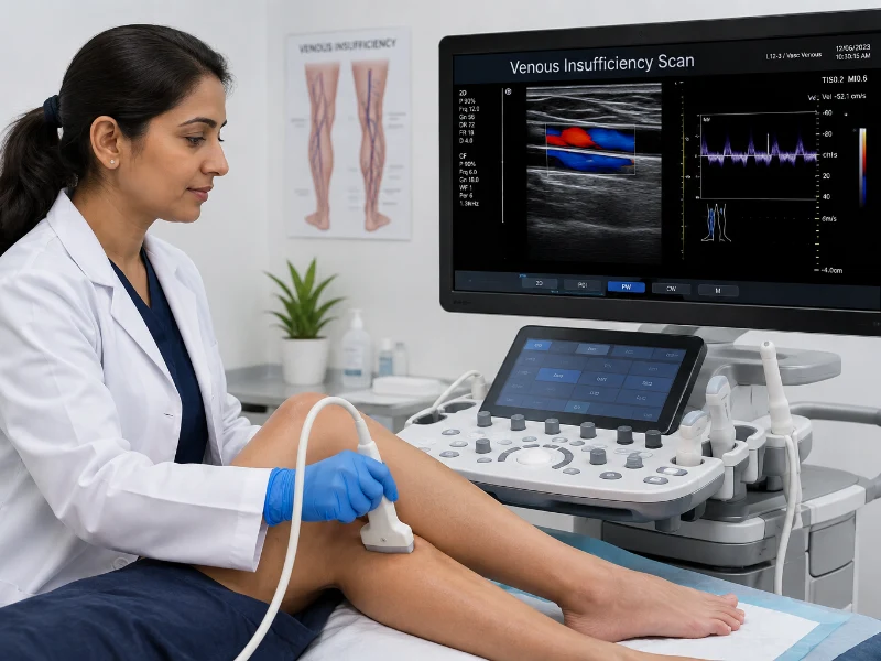 Professional venous insufficiency ultrasound imaging at Henotic Diagnostics Kharghar