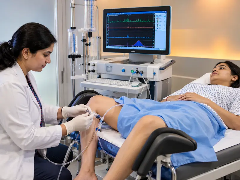 In addition, Urethral Pressure Profile diagnostic display showing MUCP graph