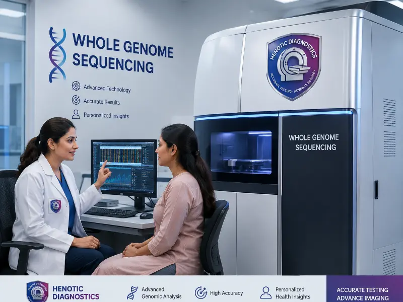 Senior medical specialist interpreting diagnostic test findings and clinical report